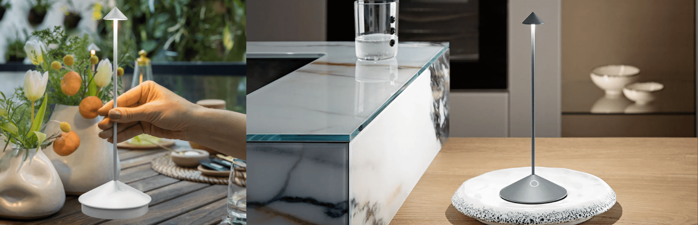 Elegancka, smukła i włoska | Zafferano Pina lampa na baterie | Lamper-shop.pl