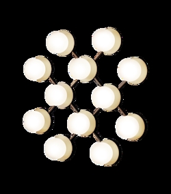 Liila 12 kinkiet / lampa sufitowa, nordic złoto/opal