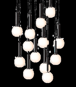 Miira 13 lampa wisząca, szary/opal