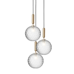 Miira 3 Large lampa wisząca, mosiądz/przezroczysta