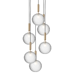 Miira 6 Large lampa wisząca, mosiądz/przezroczysta