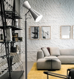 Parliament lampa podłogowa, biały/matowy szary