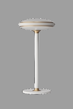 Lampa wystawowa: ØS1 lampa stołowa, biały/mosiądz