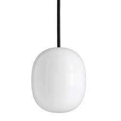 Superæg 150P lampa wisząca, opal/czarny kabel