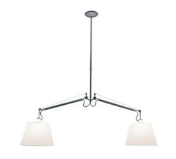 Tolomeo Sospensione Basculante 2 Bracci, Ø36 pergamin
